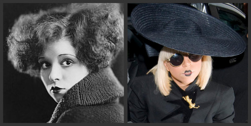 Clara Bow and Lady Gaga with cupid bow lips Clara Bow and Lady Gaga with cupid bow lips