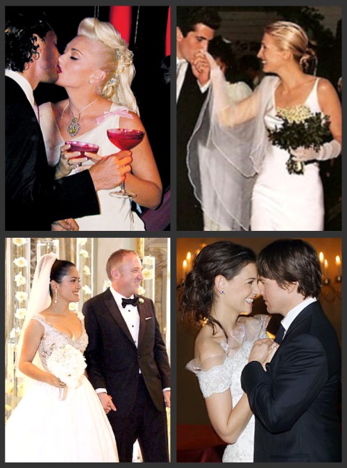gwen-stefani-carolyn-bessette-salma-hayek-katie-holmes-wedding-hair gwen-stefani-carolyn-bessette-salma-hayek-katie-holmes-wedding-hair