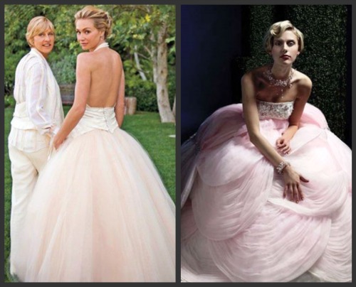 portia-de-rossi-and-ysa-makino-pink-wedding-dresses portia-de-rossi-and-ysa-makino-pink-wedding-dresses